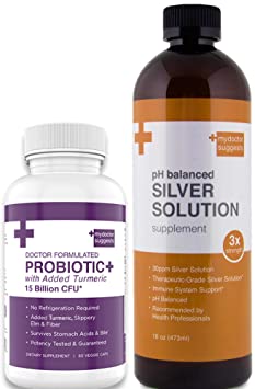Structured Silver Solution and Turmeric Probiotic - 15 Billion CFU | Digestive System
