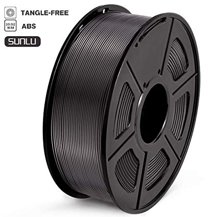 SUNLU ABS Filament 1.75mm 3D Printer Filament ABS Tangle-Free 1kg Spool (2.2lbs), Dimensional Accuracy of  /- 0.02mm ABS Black