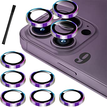 Arshek for iPhone 14 Pro/iPhone 14 Pro Max Camera Lens Protector, [Night Shooting Mode] Anti-Scratch HD Tempered Glass Camera Cover Screen Protector Film Metal Ring Accessories -Colorful