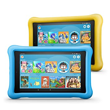 All-New Fire HD 8 Kids Edition Tablet 2-Pack, 8" HD Display, 32 GB, Kid-Proof Case - Yellow/Blue
