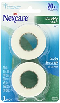 Nexcare Durable Cloth Carded 1-Inch Wide First Aid Tape, 10-Yard Roll, 2-Count