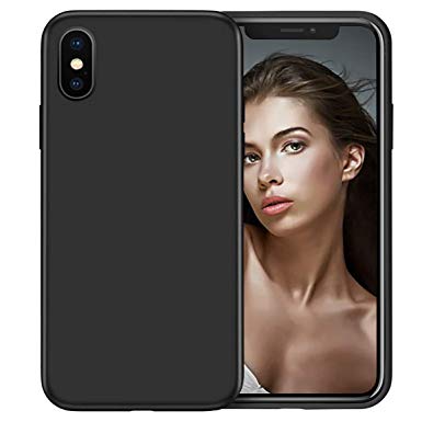 HAUOTCCO Matt Cover Case for iPhone XS MAX Ultra-Thin Slim Soft TPU Silicone Protective Case Cover for iPhone XS Max Matt Protective for iPhone xs max Phone Case Cover (Black)