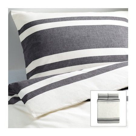 Duvet Cover and Pillowcases Black and White