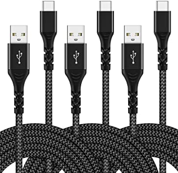 USB C Cable, Boxeroo 3Pack (10FT) Nylon Braided Fast Charging Cable Aluminum Housing Compatible with Galaxy S10 S9 Note 9 8 S8 Plus,LG V30 V20 G6