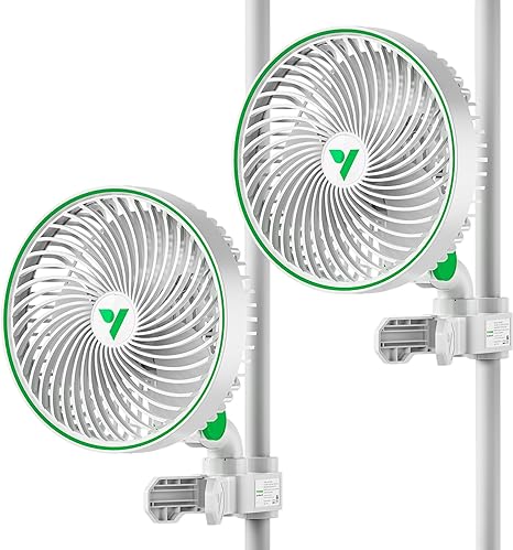 VIVOSUN 2-Pack AeroWave E6 Grow Tent Fan 6”, Smart Wifi Control, US Patented Auto Oscillating Clip fan, Strong Airflow but Low Noise, and Fully-Adjustable Tilt for Hydroponic Ventilation, White