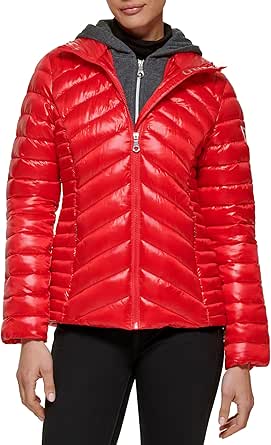 GUESS Women's Light Packable Jacket Quilted, Transitional Puffer