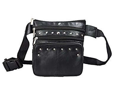 Leather Fanny Pack Black Leather Waist Bag By Bayfield Bags-Pouch Hip Bag