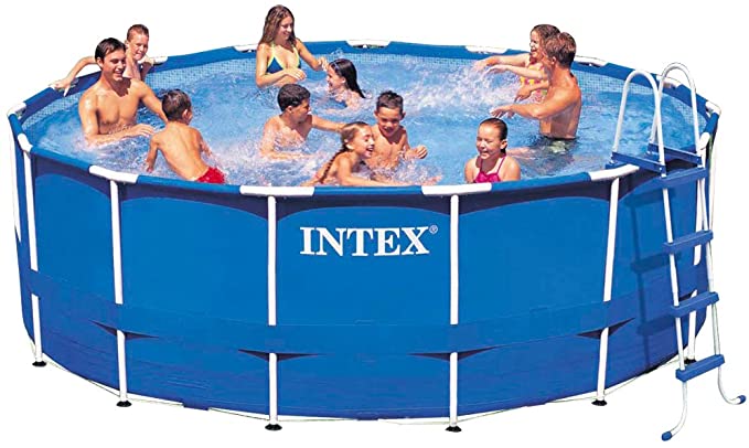 Intex 15ft X 48in Metal Frame Pool Set with Filter Pump, Ladder, Ground Cloth & Pool Cover