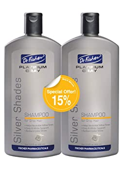 Nourishing Platinum Shampoo for Men & Women with Gray/White/Colored hair - TWIN PACK (each shampoo 13.5 fl. Oz