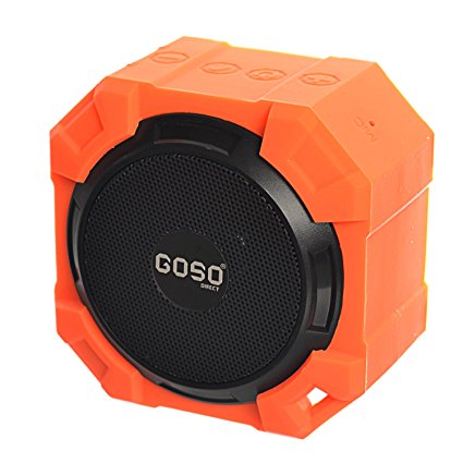 GOSO Wireless Bluetooth Speaker, Outdoor Waterproof Bluetooth Speaker with Microphone - Orange