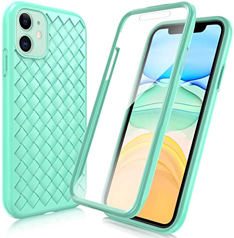 FYY [Anti-Germs Antibacterial Case] for iPhone 11 6.1", [Built-in Screen Protector] Stylish Heavy Duty Protection Full Body Protective Bumper Case Cover for Apple iPhone 11 6.1" Mint Green