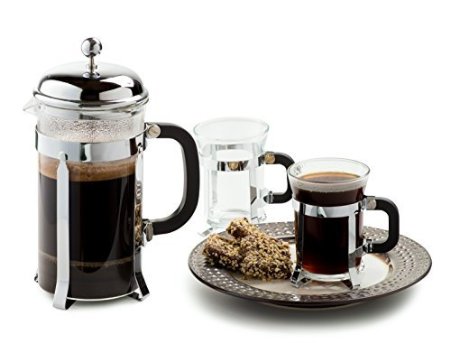 Chefs Star Premium 34oz French Coffee Press 2 Cups Set - french press coffee maker w Stainless Steel Plunger and Heat Resistant Glass