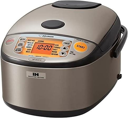 Zojirushi NP-HCC10XH Induction Heating System Rice Cooker and Warmer, 1 L, Stainless Dark Gray by Zojirushi