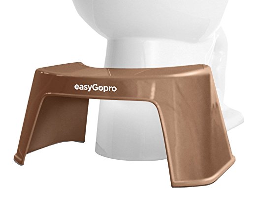 EasyGopro Go Time Just Got Easier 7.5" Compact Bathroom Toilet Stool | Pedicure Footrest | One Size | Bronze Metallic