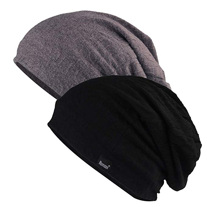2 Pack Cotton Beanie Cap Soft Warm Headwear for Men and Women One Size.Momoon
