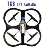 SPY Cyclone 20 UFO 4CH 6 Axis Gyro Quadcopter 24Ghz RTF with 1GB Mini SD Card - Spy Quadcopter with Camera