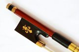Full-size 44 Silver Winding Violin Bow Fluer-de-lys Inlay Golden Mount Well-balanced