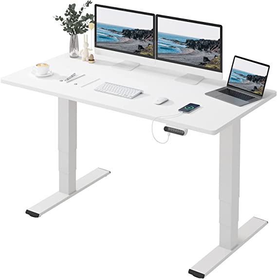 SANODESK EQ 160x80 Höhenverstellbarer Schreibtisch 2-Motoren Plus 3-Fach-Teleskop, mit Memory-Steuerung