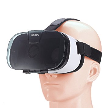Infina 3D VR Glasses - Virtual Reality Headset - Watch Movie Play Game - for Samsung S7 Note 7 iPhone 6 7 / Plus - Work With Any 4.5 - 6.5 Inch Phone - [for both Kids and Adults]