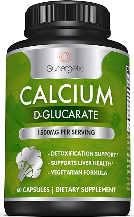 Premium Calcium D-Glucarate Supplement - Calcium D-Glucarate for Liver Support & Detox Support – 1500mg of Calcium D-Glucarate per Serving – 60 Capsules