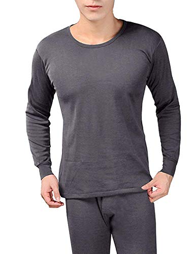 Peach Couture Mens Fleece Lined Stretch Warm Thermal Underwear Pajamas 2 Piece Set