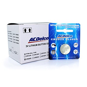 ACDelco CR2025 3 Volt Lithium Button Cell Batteries, 24-Count