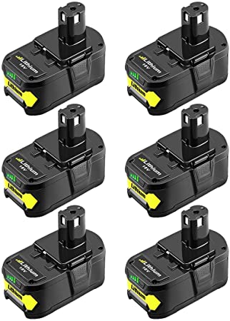 6Pack 5.0Ah P108 Battery Replacement for Ryobi 18V Battery Lithium P102 P103 P104 P105 P107 P109