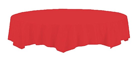 Creative Converting Touch of Color Octy-Round Paper Table Cover, 82-Inch, Classic Red