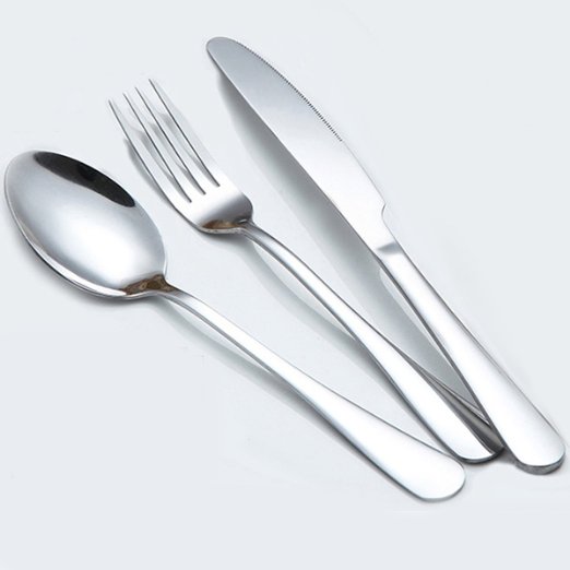 VDOMUS Stainless Steel 3-piece Fork Knife Spoon Flatware Set Cutlery Sets
