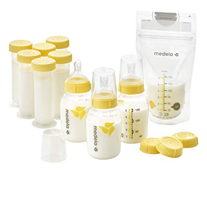 Medela Breastfeeding Gift Set, Breast Milk Storage System; Bottles, Nipples, Travel Caps, Breastmilk Storage Bags and More, Made Without BPA