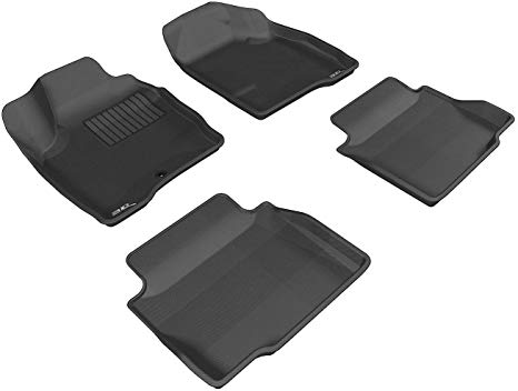 3D MAXpider Complete Set Custom Fit All-Weather Floor Mat for Select Chevrolet Impala Models - Kagu Rubber (Black)