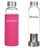 Homdox Glass Water Bottle Made of High-quality Environmental Borosilicate Glass Unique and Stylish Portable Glass Water Bottle With Nylon Sleeve