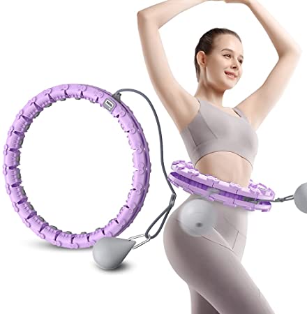 JAKKOFOXX Smart Weighted Hoop,Smart Hoola-Hoop for Adults and Kids Exercising,Adjustable Fitness Hoop,Smart Weighted Hula Fitness Hoop with 24 Sections Detachable Design