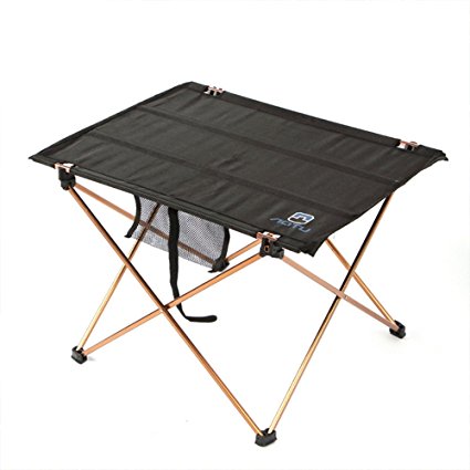 GOGOOUT Portable Folding Camping Table, lightweight Fabric & Alluminum Alloy Sturdy Stable Picnic Table Collapsible, Quick Assembly with Carrying Bag for Outdoor Fishing Travel Hiking Picnic