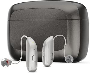 Jabra Enhance Select 300 OTC Hearing Aids, Audiology Team Care Included, Bluetooth Streaming for Calls, Music, Media for iOS & Android, Nearly Invisible & Comfortable, Noise Reduction - Silver