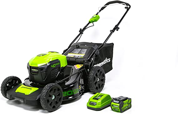 GreenWorks MO40L410 G-MAX 40V 20-Inch Cordless 3-in-1 Lawn Mower with Smart Cut Technology, (1) 4Ah Battery and Charger included