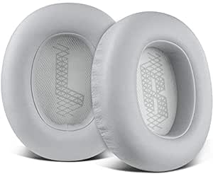 SOULWIT Replacement Ear Pads for JBL E65 (E65BTNC)/Live 650 (650NC 650BTNC)/Live 660 (660NC 660BTNC)/Duet NC Over-Ear Headphones, Earpads Cushions with Softer Leather (Grey)