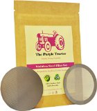 The Purple Tractors AeroPress Filter Set - 2 Stainless Steel Precision Fit Reusable Ultra Fine Filters Combo Kit