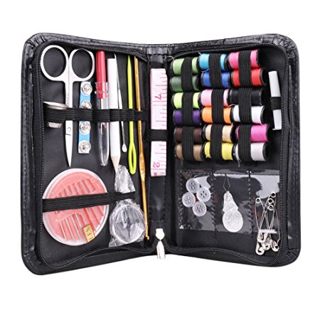 Dream Loom Mini sewing kit,Professional Portable Travel Sewing Kit 38 Accessories for Beginners mother ,Adults ,The child Portable & Easy to Use with Black Leather Bag
