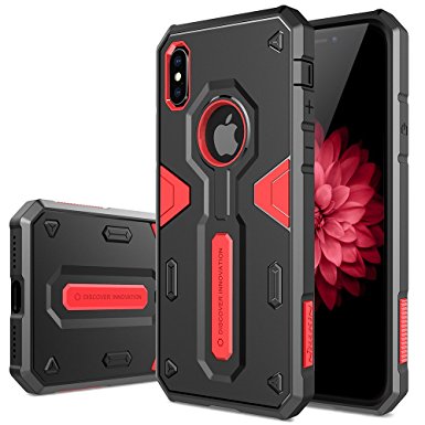 iPhone X Case, Nillkin [Defender II] - Red [Drop Protection][Anti-Scratch][Armor Hybrid][Shockproof][Heavy Duty][Slim Fit][Dust Plug] For Apple iPhone X