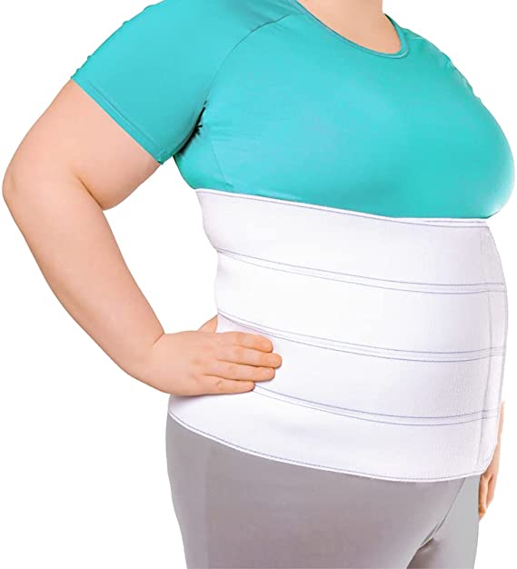 BraceAbility 2XL Plus Size Bariatric Abdominal Stomach Binder | Obesity Girdle Belt for Big Men & Women with a Large Belly, Post Surgery Tummy & Waist Compression Wrap