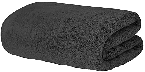 MBS EXCLUSIVE Extra Large Jumbo Bath Sheets 600 GSM Premium Organic Egyptian Cotton Extra Soft Super Fluffy High Absorbent Bath Towels | 95 x 200 cm | (Charcoal Grey, Pack of 1)