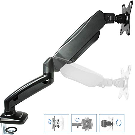 VIVO Single Monitor Counterbalance Gas Spring Desk Mount Stand | Universal Fits Screens 13" to 27" (STAND-V001O)