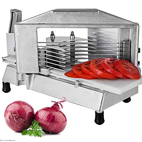 Happybuy Commercial Tomato Slicer 3/16 inch Heavy Duty Tomato Slicer Tomato Cutter with Built-in Cutting Board for Restaurant or Home Use