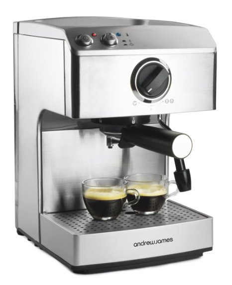 Andrew James 15 Bar Pump Barista Coffee Maker With 2 Year Warranty - For Professional Espressos Lattes And Cappuccinos At Home