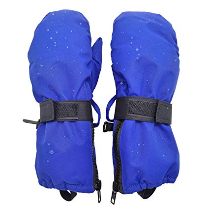 Highcamp Kids Waterproof Snow Mittens - Covered Boys Girls Age 2-15