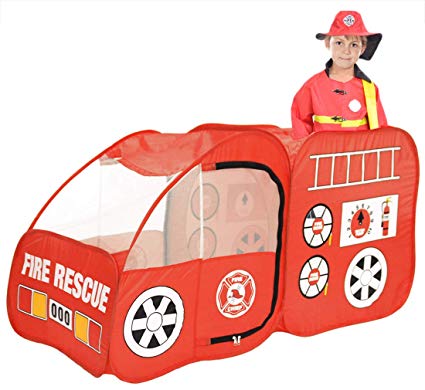 Ankecity Fire Engine Truck Pop-up Play Tent Kids Pretend Playhouse