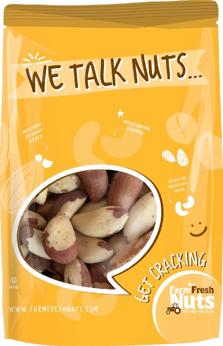 BRAZIL NUTS - Perfectly Roasted with Himalayan Salt - Resealable Bag - Fresh, Delicious, Crunchy Naturally Healthy and Nutritious - contains calcium - highest natural sources of selenium (2 LB)
