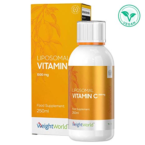 Liposomal Vitamin C Liquid 1000mg - 250ml Concentrated Vitamin C Drink Complex, Immune System Booster, High Strength Health Boost Vitamins Supplement, Good for Skin & Hair Too, Vegan   Keto Friendly