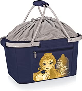 ONIVA - a Picnic Time brand 645-00-138-034-12 Basket Collapsible Cooler Tote, Beauty and The Beast/Navy